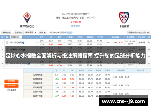 足球心水指数全面解析与投注策略指南 提升您的足球分析能力 足球心水指数全面解析与投注策略指南 提升您的足球分析能力